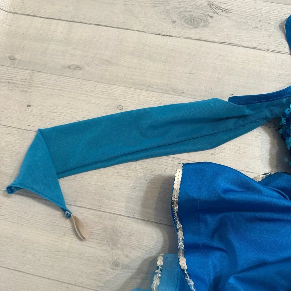 Weismann girls‎ blue tutu sequin leotard child size IC 7/8